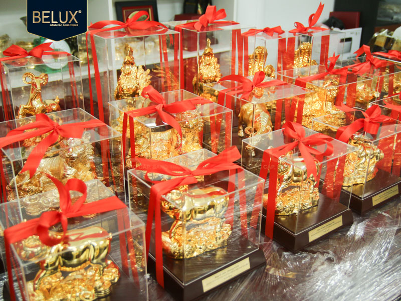 Lô Tượng 12 con giáp cao 18cm bằng đồng mạ vàng 24k thiết kế theo yêu cầu